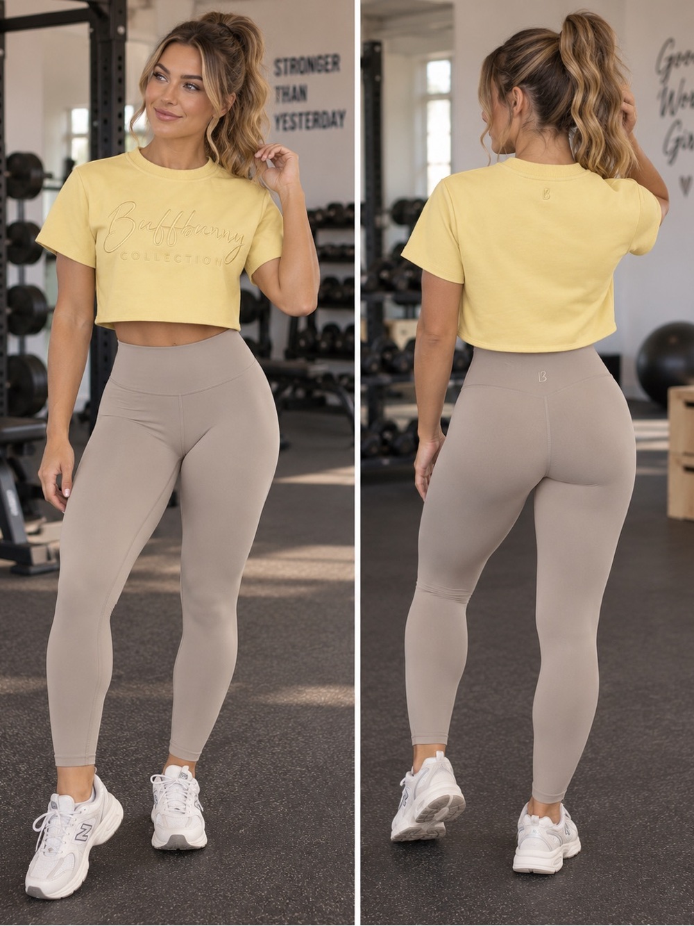 Buffbunny Collection Yellow Cropped Athletic Tee – Size XS
